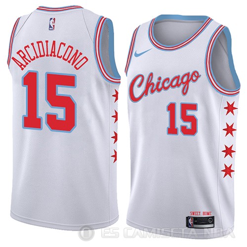 Camiseta Ryan Arcidiacono #15 Chicago Bulls Ciudad 2018 Blanco - Haga un click en la imagen para cerrar